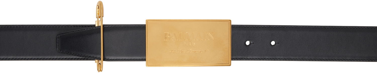 Opasok Balmain Balmain Safety Pin Leather Belt Čierna | EN1WJ167LSLX, 0