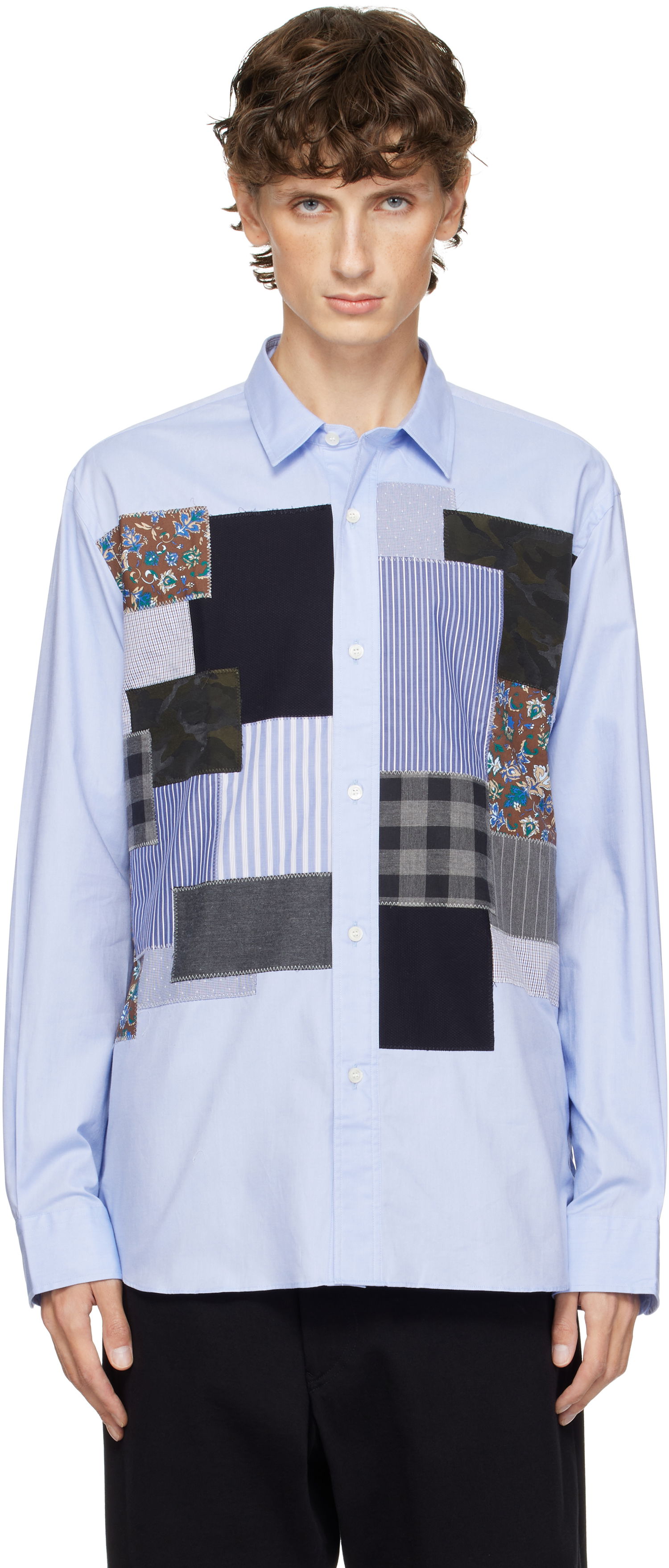 Košeľa Junya Watanabe Patchwork Shirt Modrá | WN-B018-051, 0