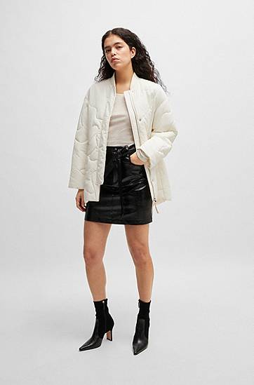Tričko BOSS BOSS Ribbed Stretch Cotton Long-Sleeve Top Biela | 50518862, 1