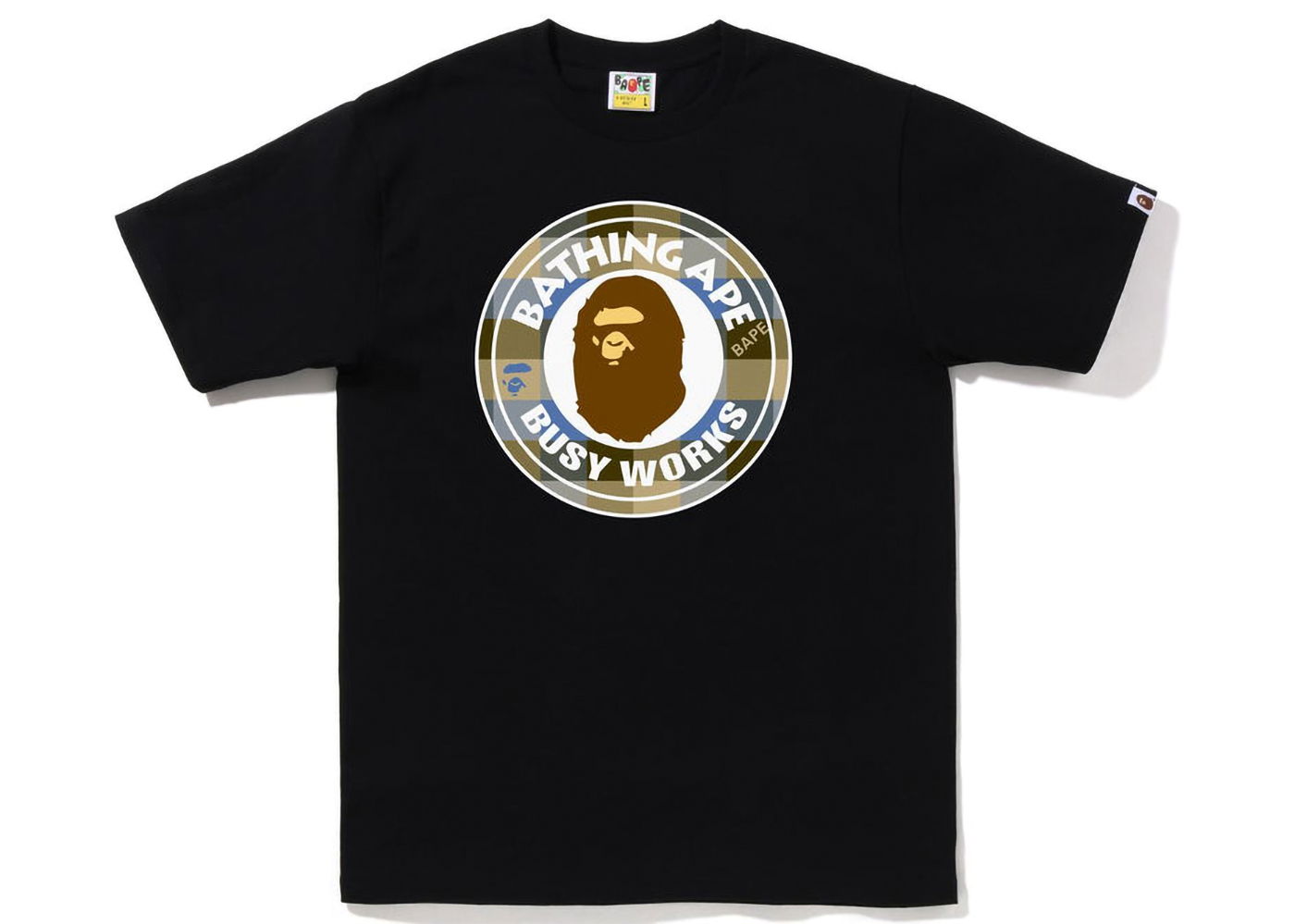Tričko BAPE Block Check Busy Works Tee Čierna | 1I80-110-033, 0