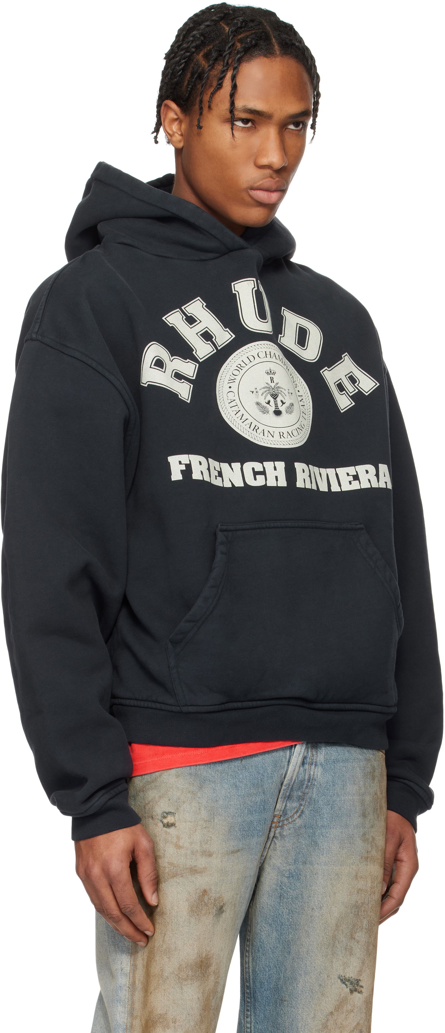 Mikina Rhude Rhude 'French Riviera' Graphic Hoodie Čierna | RHPS25HO04012, 1