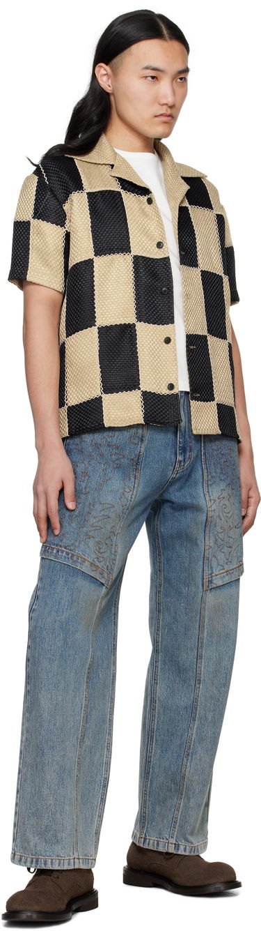 Košeľa Andersson Bell Andersson Bell Patchwork Open Collar Shirt Béžová | atb1233m, 3