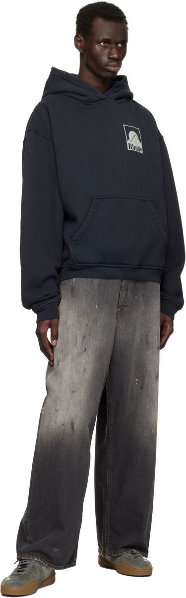Mikina Rhude Rhude Moonlight Badge Hoodie Navy | RHPS25HO05012, 3