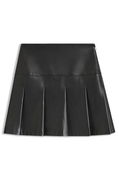 Faux-leather mini skirt with pleats