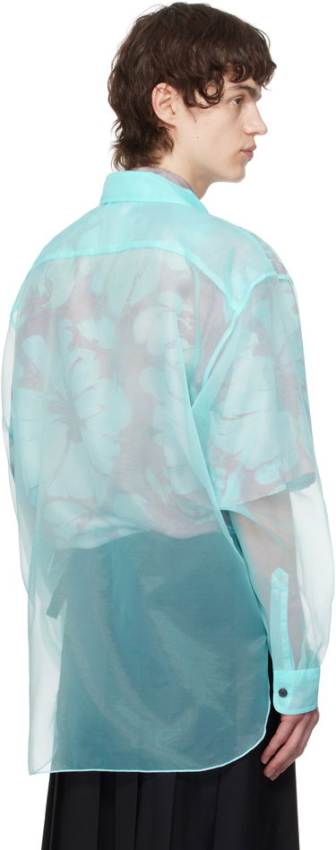 Košeľa Dries Van Noten Dries Van Noten Organza Floral-Print Shirt Tyrkysová | 251-020732-1501, 2
