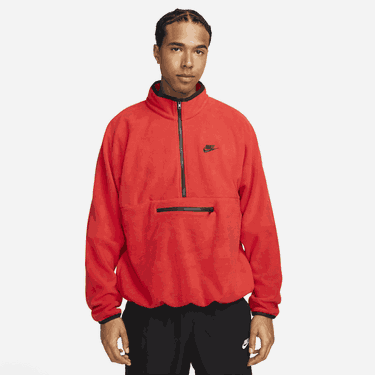 Mikina Nike Club Fleece+ 1/2-Zip Fleece Top Červená | DX0525-657, 0