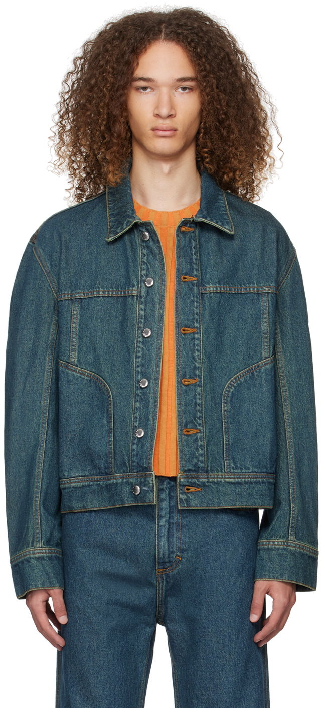 Bunda Eckhaus Latta EL Denim Jacket Navy | 9012-EL-PS24-NB - NEW BLUE