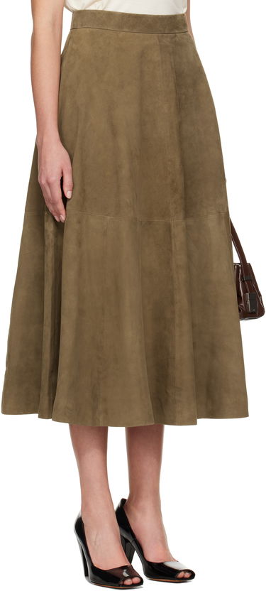 Sukňa Róhe Róhe A-Line Suede Midi Skirt Zelené | 414-32-144, 1