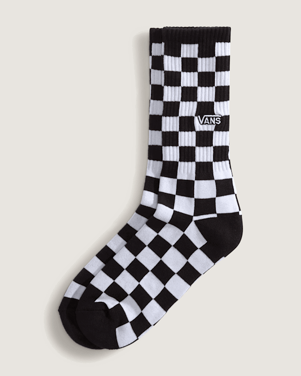 Ponožky Vans Checkerboard Crew Socks (Size: L) Čierna | VN000QBDY28