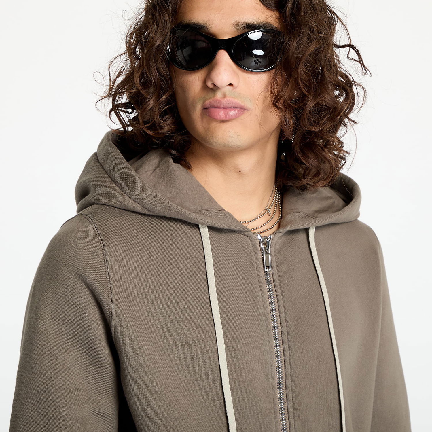 Mikina Rick Owens DRKSHDW Knit Sweatshirt - Jason S Hoodie Dust Hnedá | DU02D2276 F 34, 1