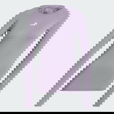 Tričko adidas Performance Techfit Long Sleeve Tee Fialová | IT9175, 4