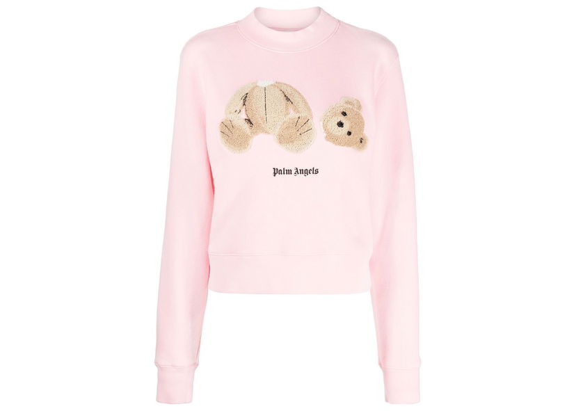 Mikina Palm Angels Bear-Print Organic Cotton Sweatshirt Ružová | PWBA016C99FLE0023460