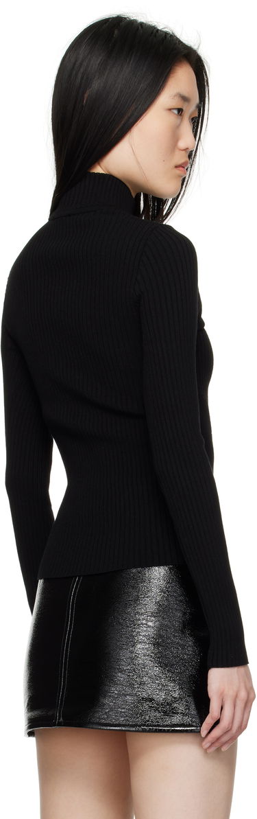 Sveter Courrèges Courrèges Reedition Rib Knit Mock Neck Sweater Čierna | PERMPU022FI0001, 2