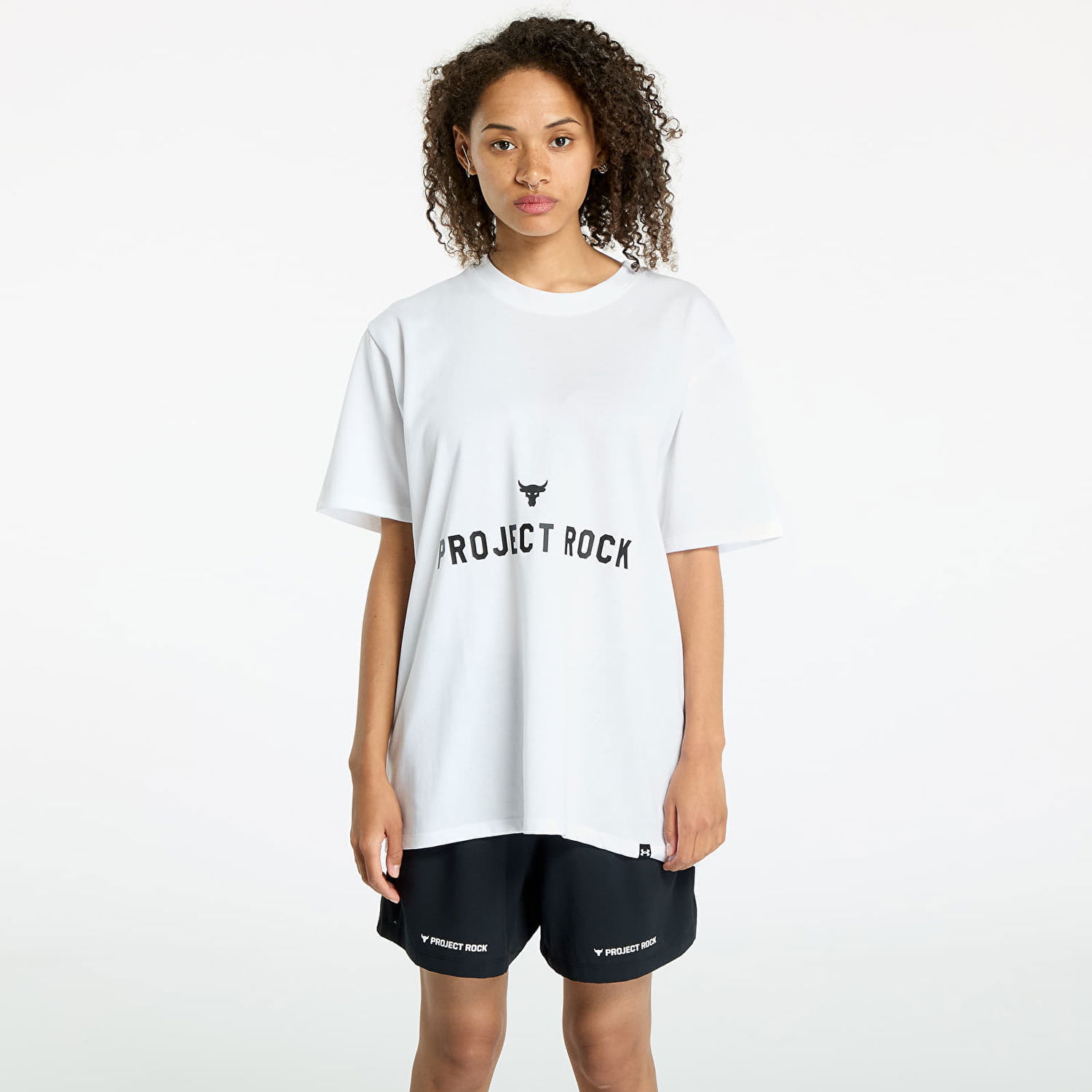 Tričko Under Armour Project Rock Campus Q3 T-Shirt White/ Black Biela | 1386440-100, 0