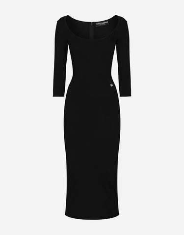 Šaty Dolce & Gabbana Dolce & Gabbana Viscose Knit Calf-Length Dress Čierna | FXS20TJFMEVN0000, 0