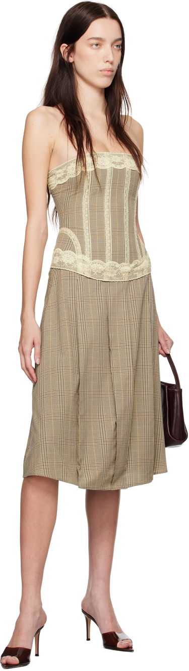 Sukňa Miaou Miaou Albra Plaid Midi Skirt Béžová | 4055BCWBRC, 3
