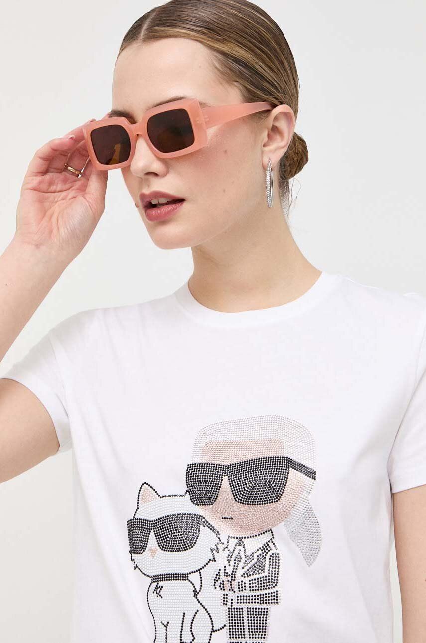 Tričko KARL LAGERFELD Ikonic 2.0 RS T-Shirt Biela | 230W1772, 0