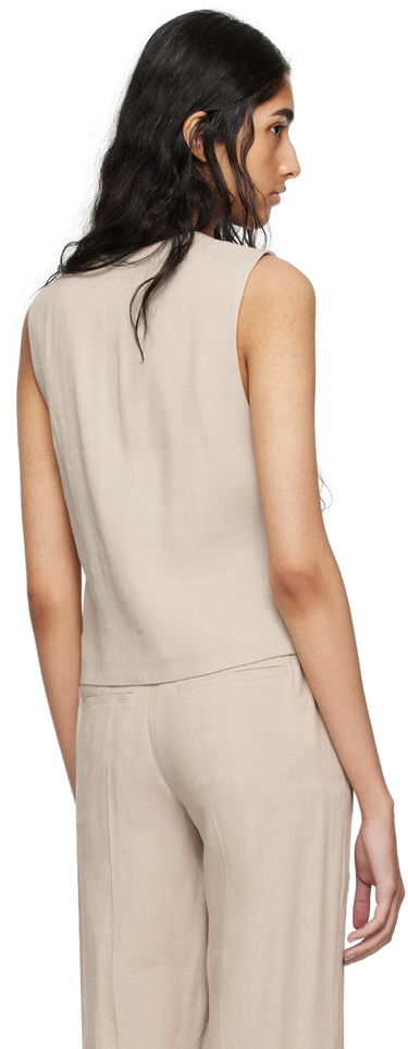 Vesta Anine Bing Sleeveless Linen-Blend Vest Béžová | A-01-10019-SDA26, 2