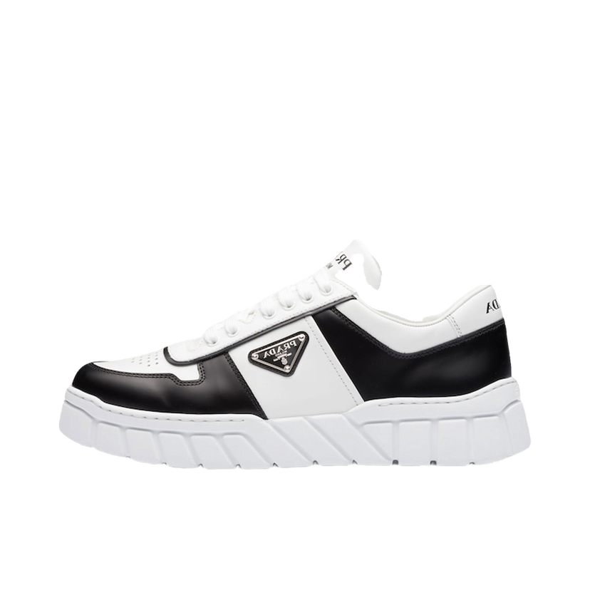 Tenisky a topánky Prada Voluminous Sneakers Leather White Black Biela | 2EE378_3LJ6_F0964