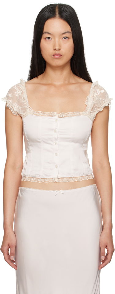 Tielko GUIZIO Guizio Kahli Lace Top Biela | F24106W022, 0