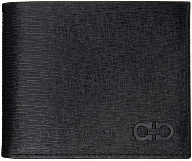 Peňaženka FERRAGAMO Bifold Textured Leather Wallet Čierna | 733308, 0