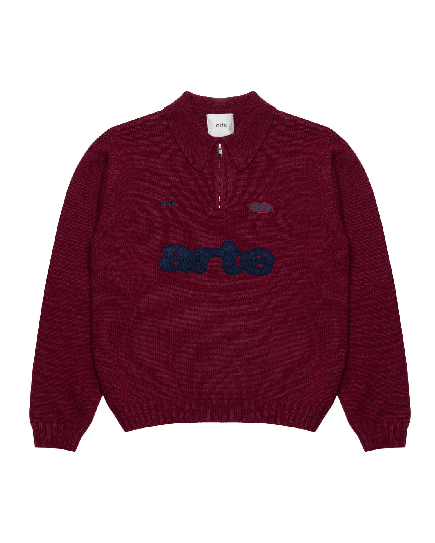 Polo tričko Arte Antwerp Arte Antwerp Knit Polo Shirt Vínová | AW25-256K-BOR, 0
