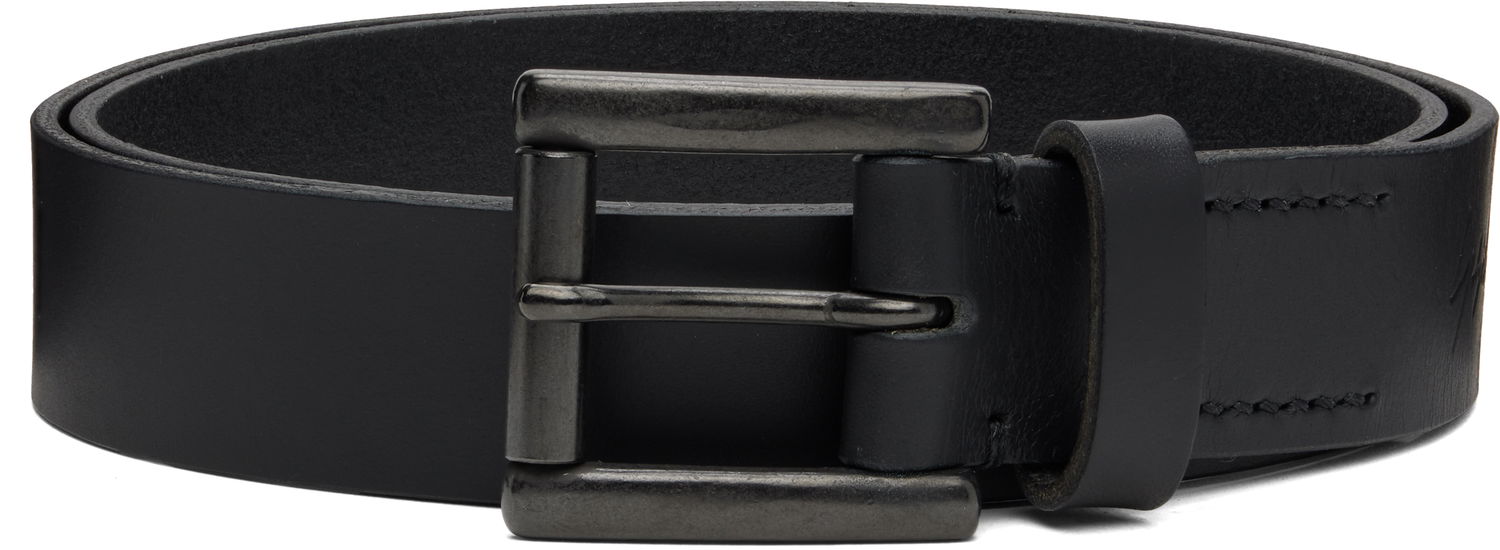 Opasok Yohji Yamamoto YOHJI YAMAMOTO Soft Leather Plain Belt 30mm Čierna | HL-F01-766, 0