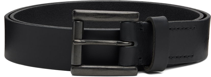 Opasok Yohji Yamamoto YOHJI YAMAMOTO Soft Leather Plain Belt 30mm Čierna | HL-F01-766