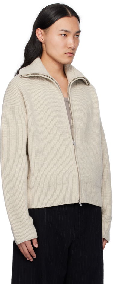 Sveter Studio Nicholson Studio Nicholson Sandos Knit Zip-Up Jacket Béžová | SANDOS SNM - 1291, 1