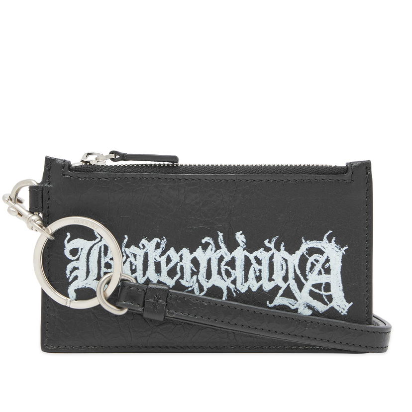 Peňaženka Balenciaga Metal Logo Lanyard Card Case Čierna | 594548-2AAW3-1090