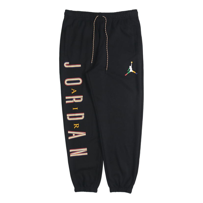 Tepláky Jordan Jordan Colorful Flying Man Logo Fleece Pants Čierna | CZ5469-011