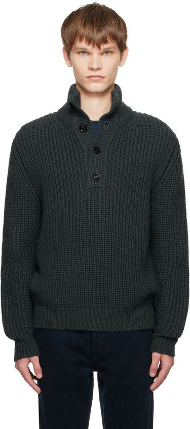Sveter Tom Ford TOM FORD Cashmere Wool Half Button Sweater Zelené | KTL006-YMW090, 0