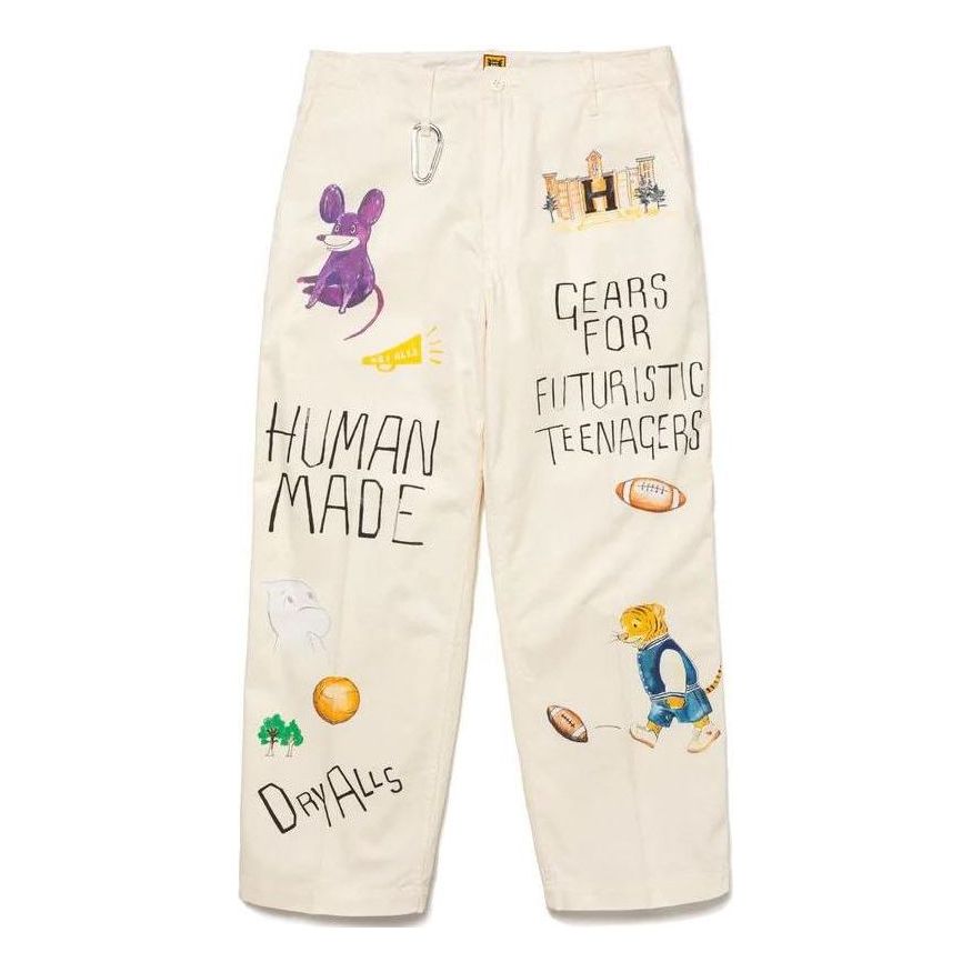 Nohavice Human Made HUMAN MADE Printed Chino Pants Biela | HM26PT005, 0