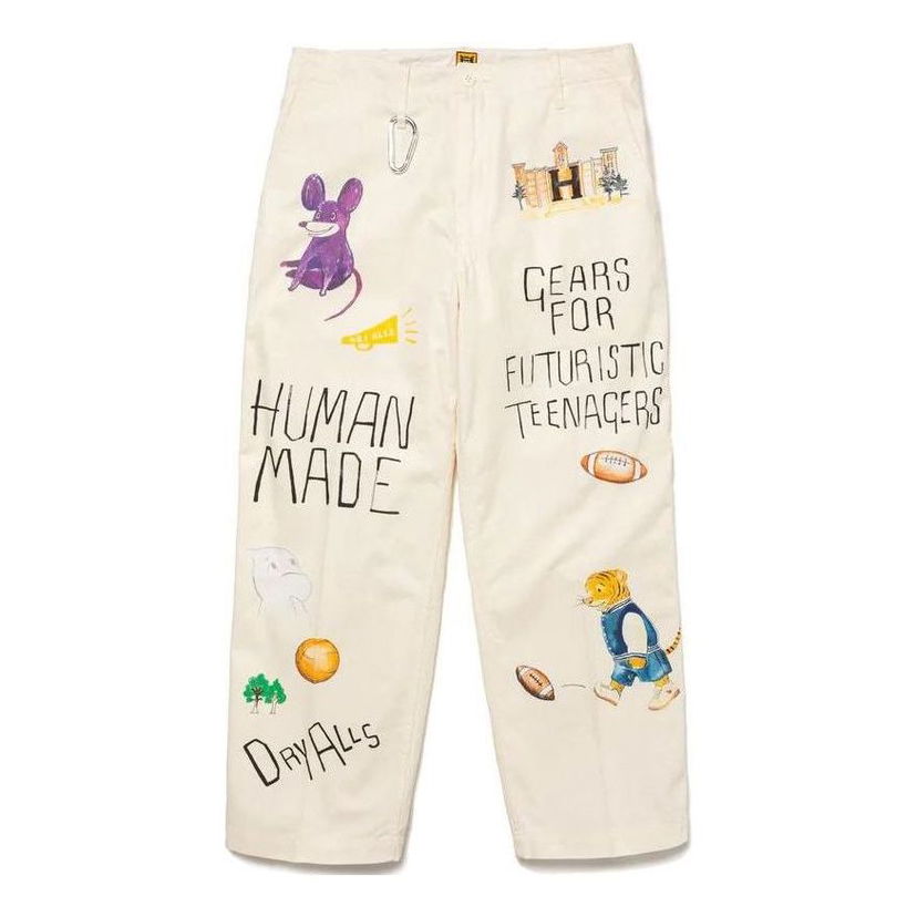 Nohavice Human Made HUMAN MADE Printed Chino Pants Biela | HM26PT005