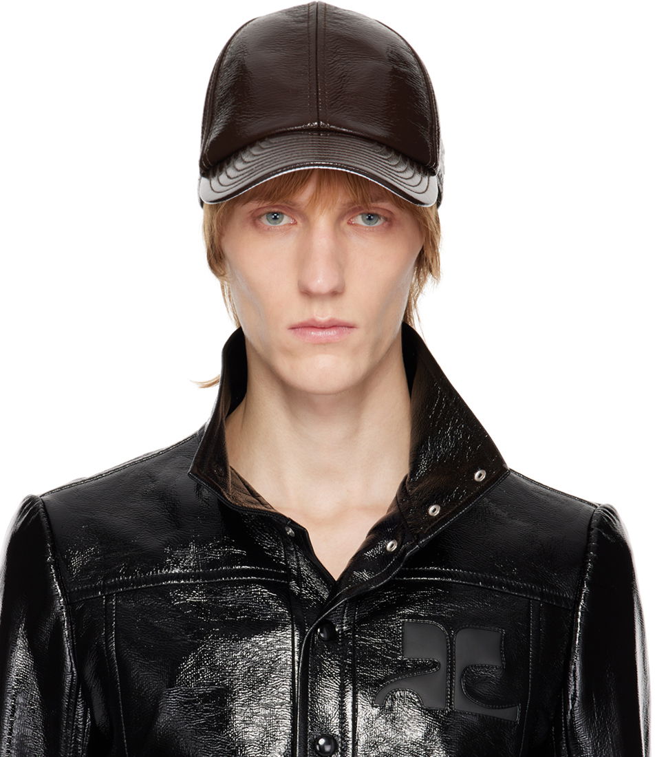 Šiltovka Courrèges Faux-Leather Logo Cap Hnedá | PERACT002VY0003, 0