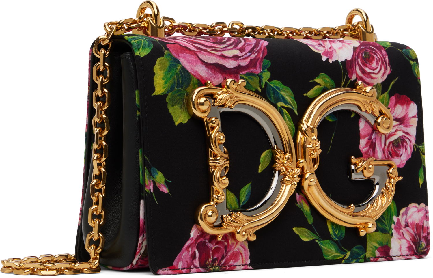 Kabelka Dolce & Gabbana Dolce&Gabbana 'DG' Floral Print Shoulder Bag Čierna | BB6498 AS110, 1