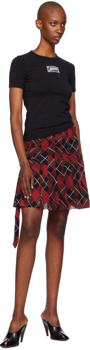 Sukňa Jean Paul Gaultier Distorted Tartan Skirt Červená | 24/31-F-JU105-T568-300001, 3