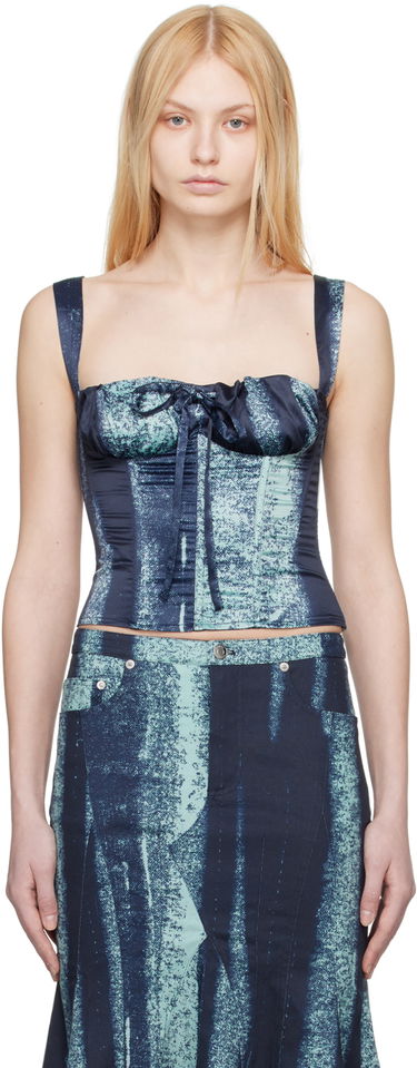 Tielko Miaou Miaou Agnes Tie-Front Tank Top Modrá | 7039SS1TRB, 0