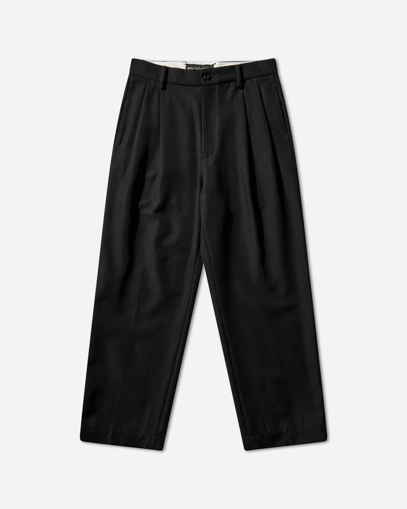 Nohavice WACKO MARIA Double Pleated Chino Trousers Type-2 Čierna | 25FW-WMP-PT02 BLACK