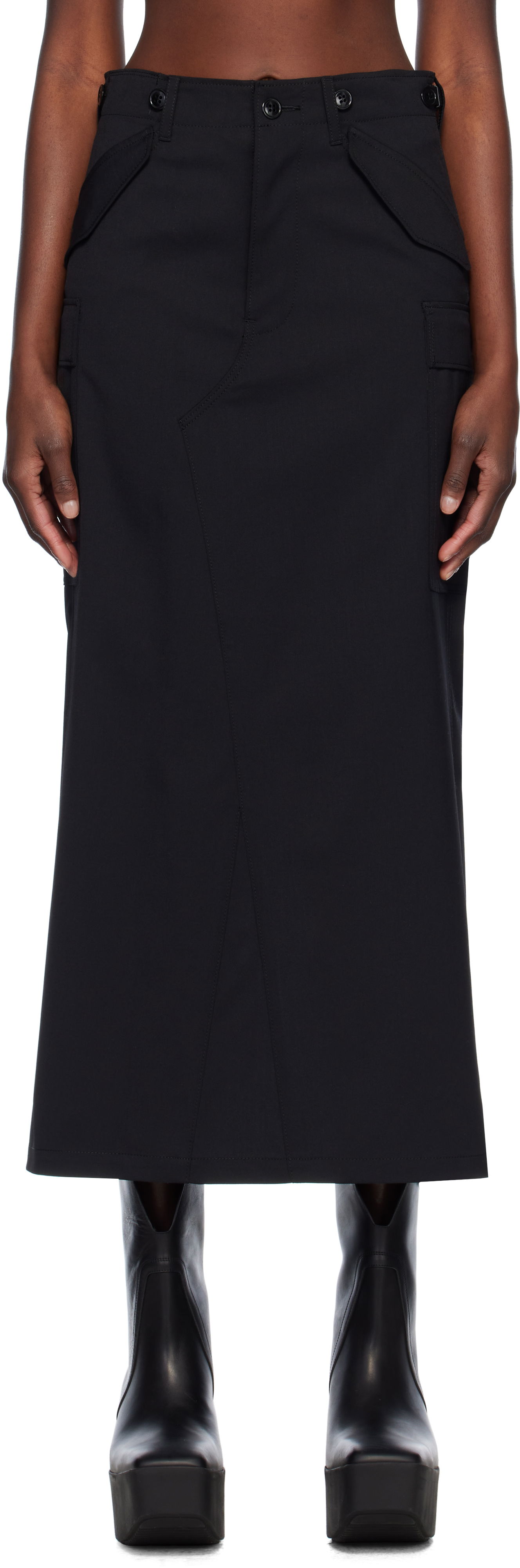 Sukňa Junya Watanabe Junya Watanabe Gabardine Maxi Skirt Čierna | JO-S011-S25, 0