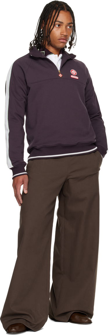 Mikina Casablanca Quarter Zip Laurel Sweatshirt Fialová | M-AW25-JTP-419-01, 3