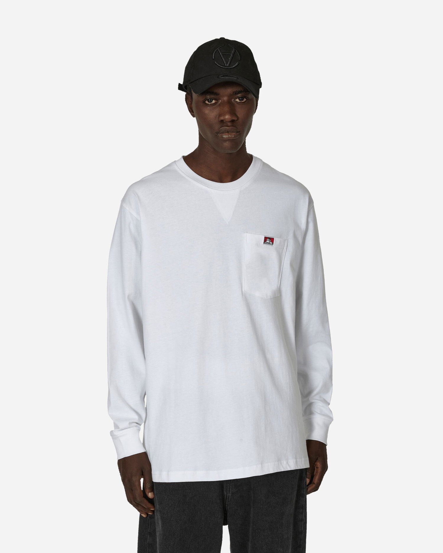 Tričko Ben Davis Classic Label Pocket Long Sleeve Tee Biela | BEN930 001, 0