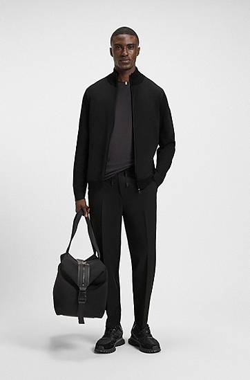 Bunda BOSS Thermoregulating Hybrid Jacket with Zipped Sleeve Pocket Čierna | 50541951, 1