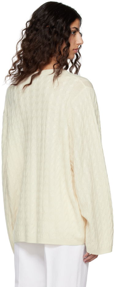 Sveter TOTEME TOTEME Crewneck Cable Knit Sweater Biela | 212-569-751, 2