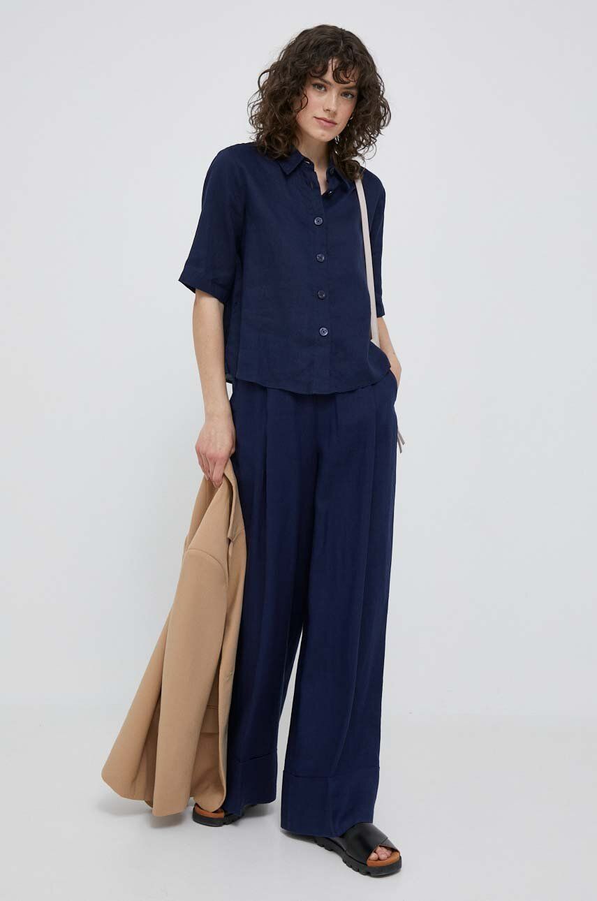 Nohavice United Colors of Benetton Wide Leg Trousers Navy | 4AGHDF016.252, 0
