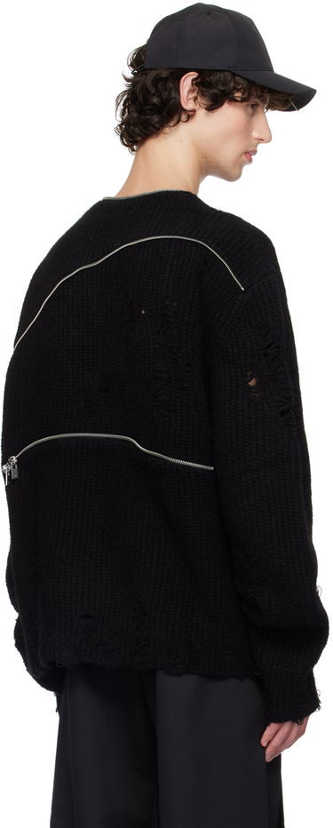 Sveter HELIOT EMIL Distressed Crewneck Sweater Čierna | HE_M_07_069_BLK01, 2
