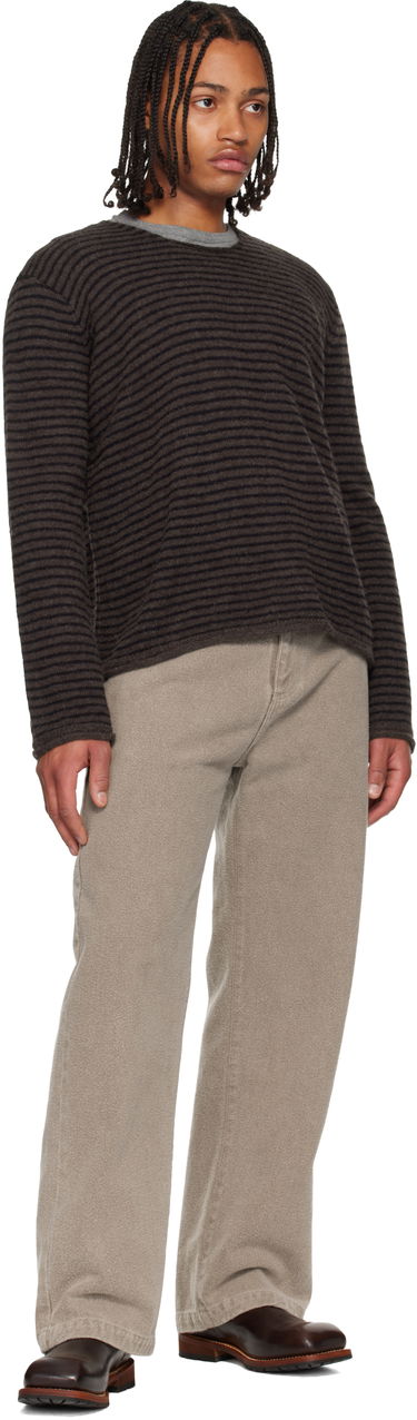 Sveter OUR LEGACY Striped Rigid Popover Sweater Hnedá | M4253RD, 3