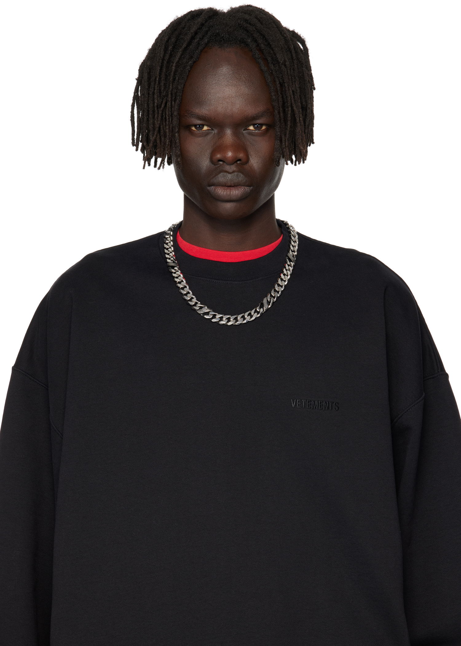 Náhrdelník VETEMENTS Vetements Silver-Tone Logo Chain Necklace Metalická | UH76NE850S, 1