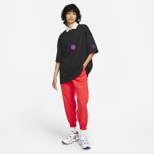 Tričko Nike F.C. Barcelona Collection Essentials Oversized Short-Sleeve Top Čierna | DN3182-010, 0