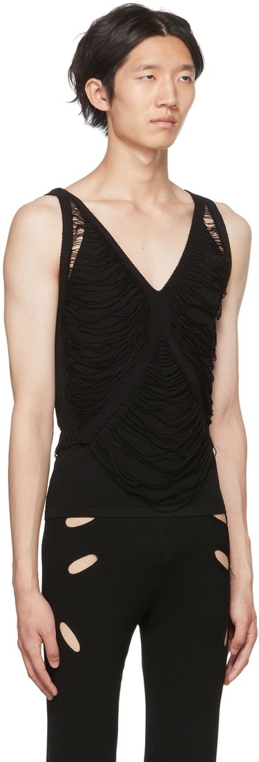 Tielko Dion Lee Dion Lee Net Distressed Tank Top Čierna | C7080P22, 1